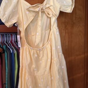 Jessica Simpson Cream Cut Out Tie Front Sundress